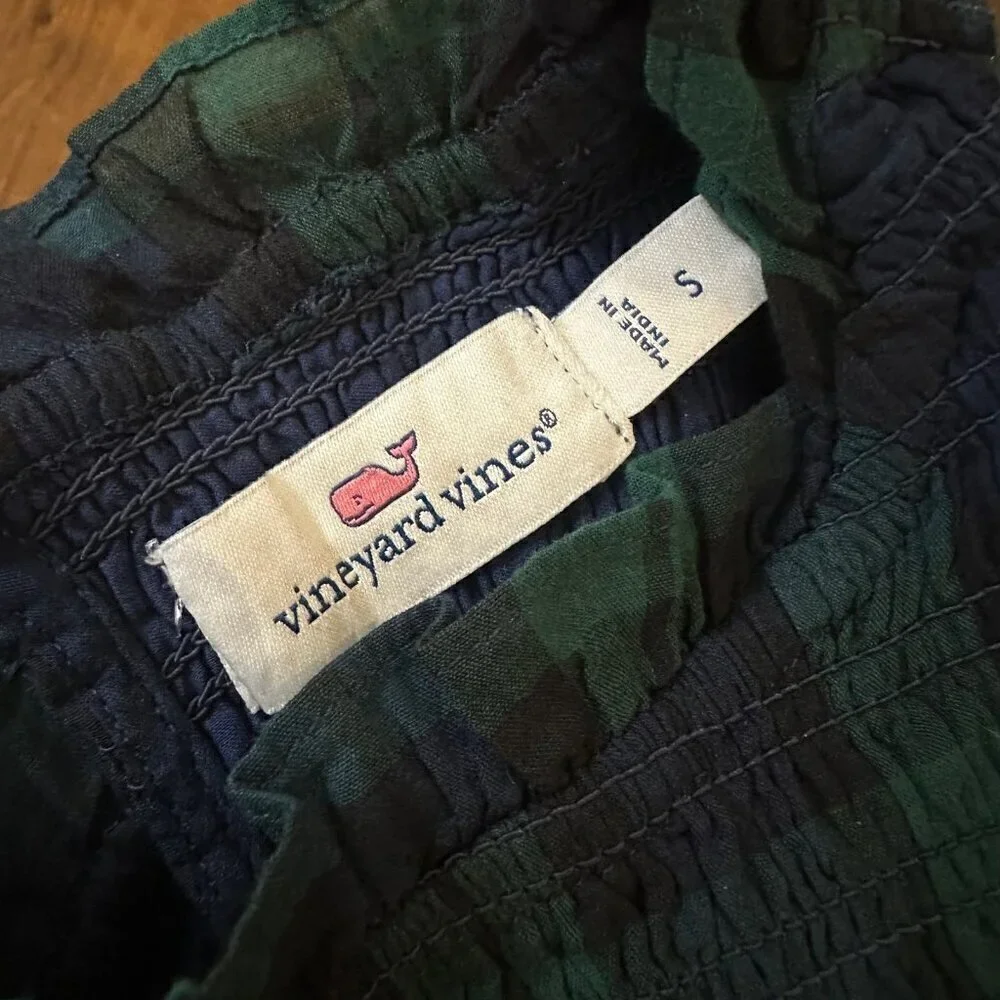 Vineyard Vines black watch plaid dress S